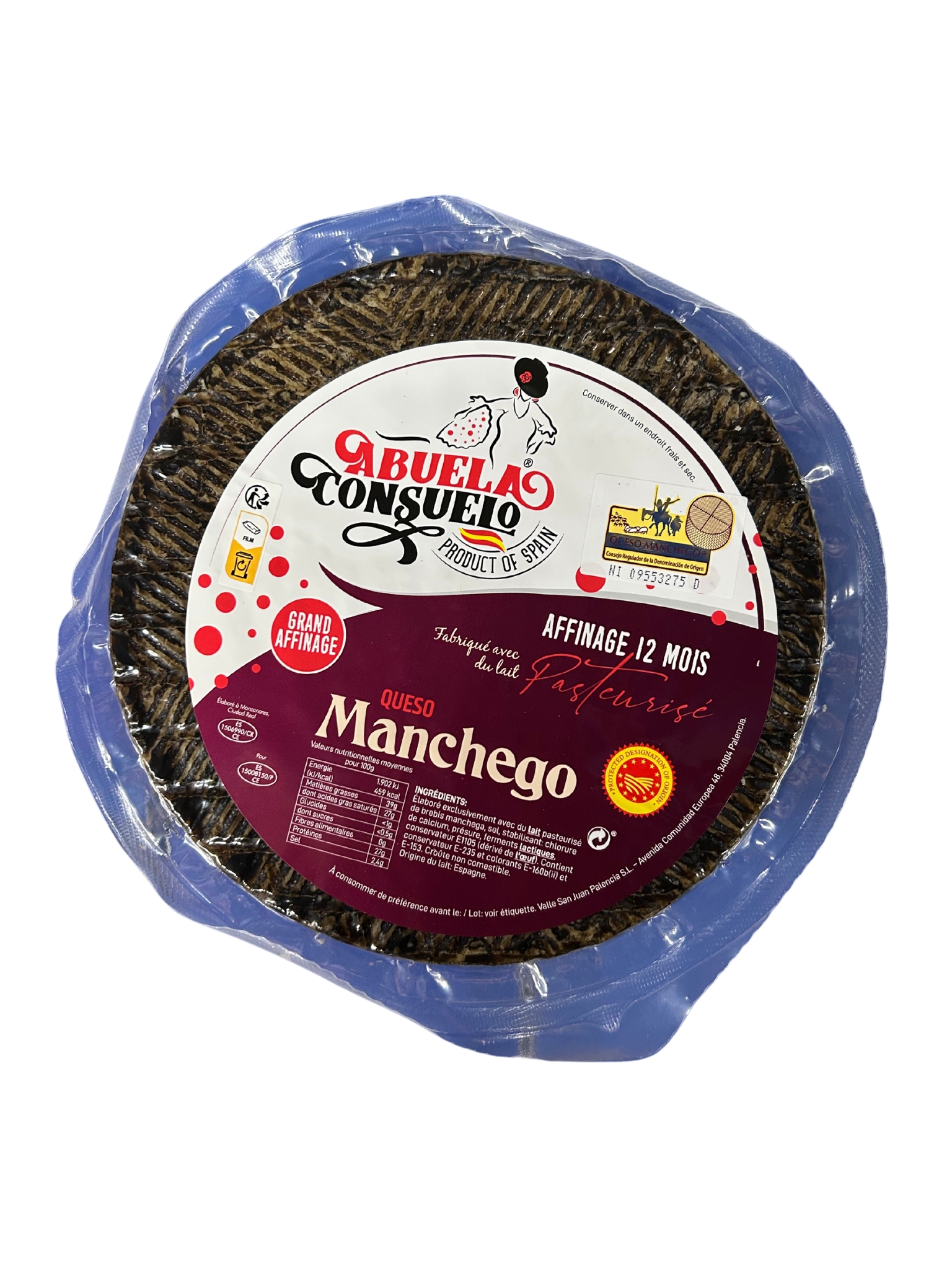 MANCHEGO 12 MOIS PASTEURISE AOP